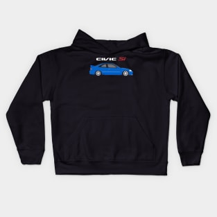 Civic Si Electron Blue COupe VOLK TE37 Kids Hoodie